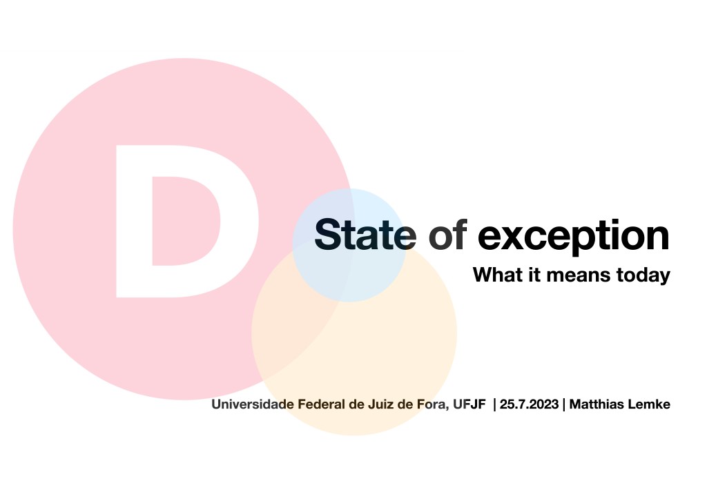 State of Exception –&nbsp;today?