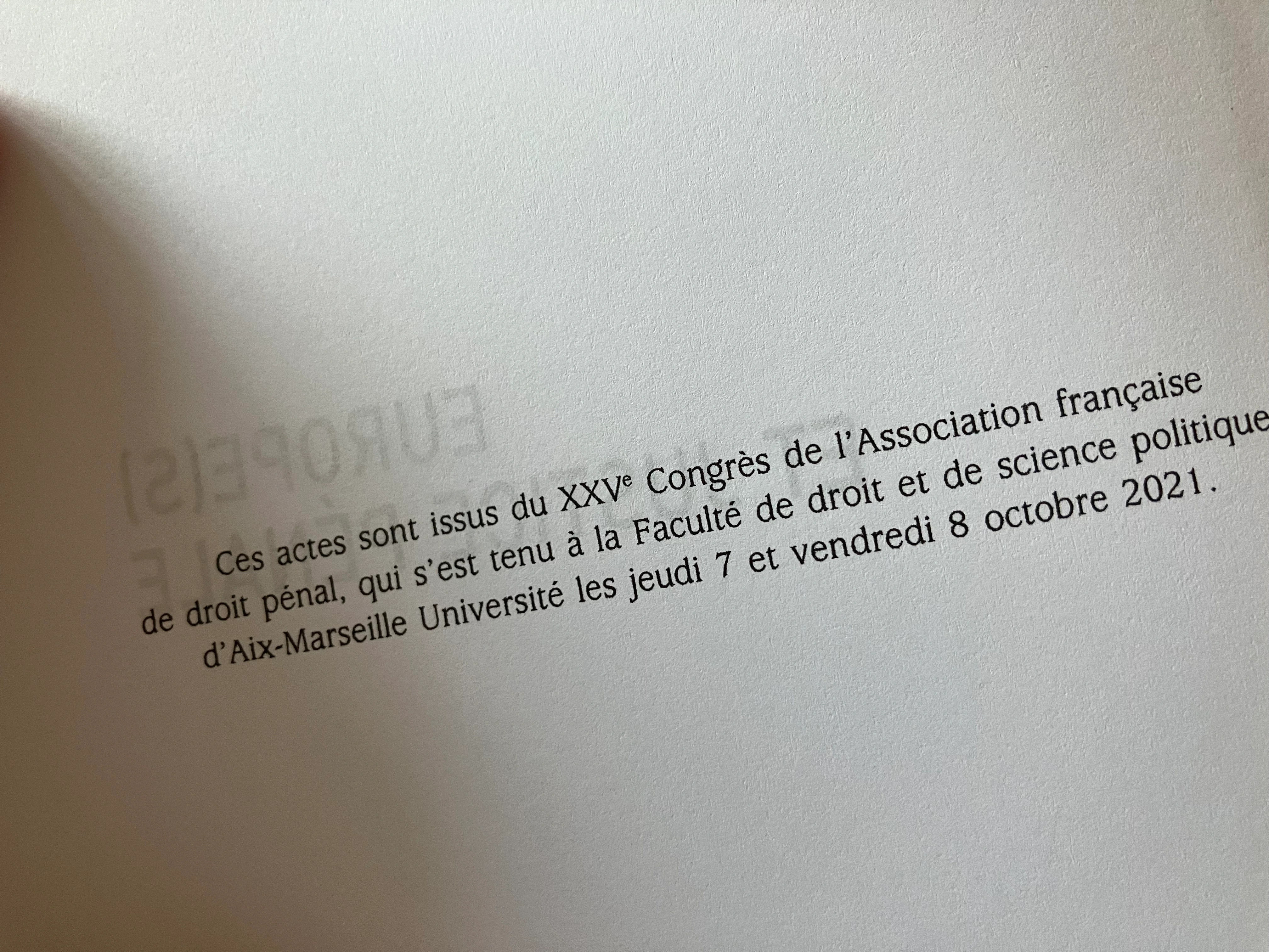 Europe(s) et Justice Pénale (Dalloz 2023).